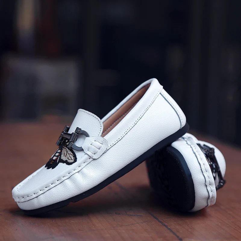 

HOBIBEAR Hot Sale Boy Loafers Shoes For Kid Handmade Children Slip On Casual Shoe Designer Girls Kids Flats Leather Shoes