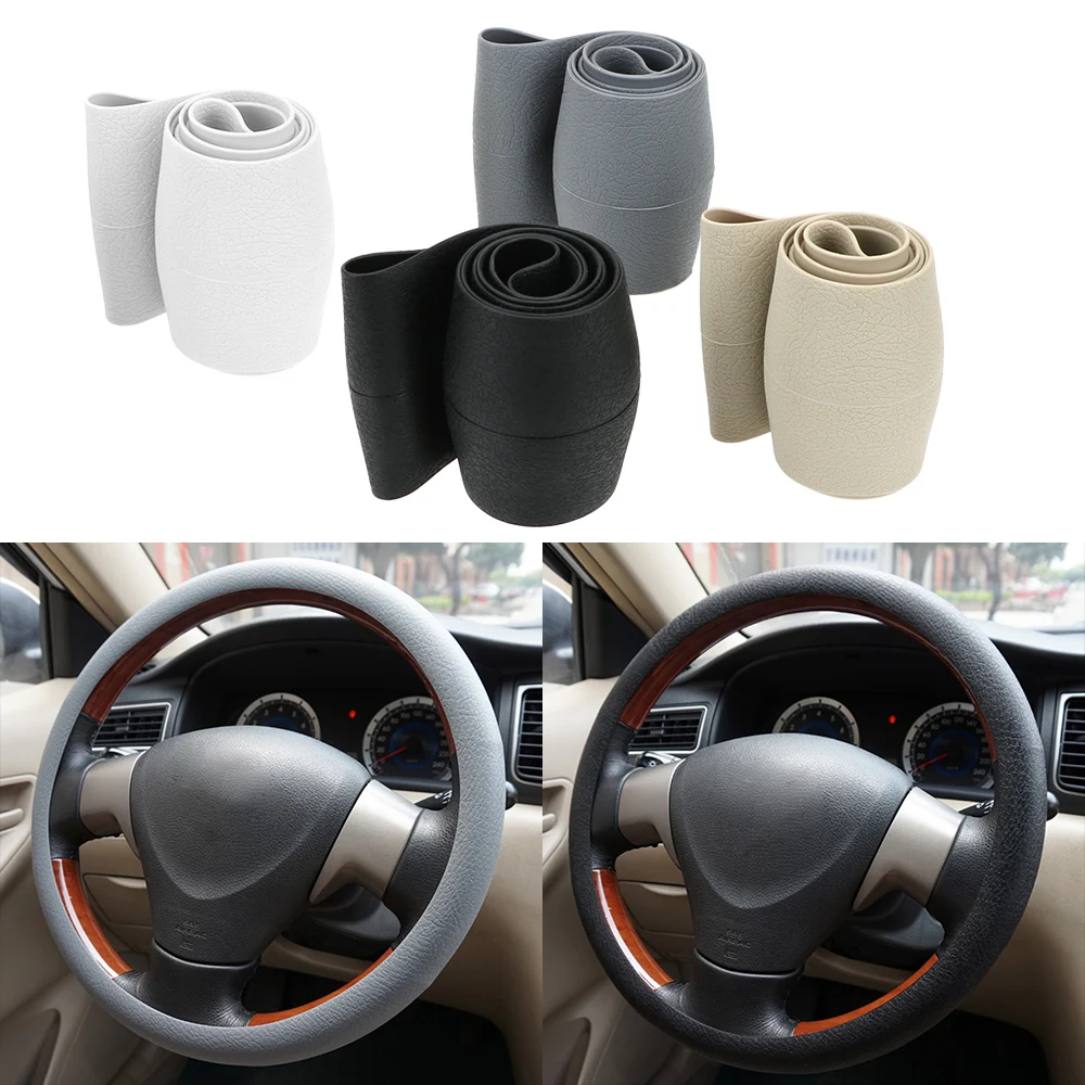 

LEEPEE Elastic 38cm Silicone Car Steering Wheel Cover Auto Decoration Car-styling Universal Interior Accessories