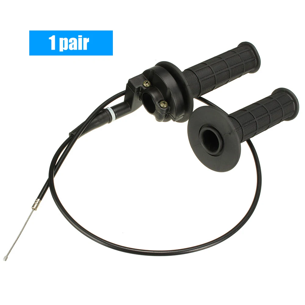 1 пара ручных ручек с кабелем для питбайк 50cc 190cc 22 мм мотоцикл поворотная рукоятка управления дроссельной заслонкой на руле черный стильный