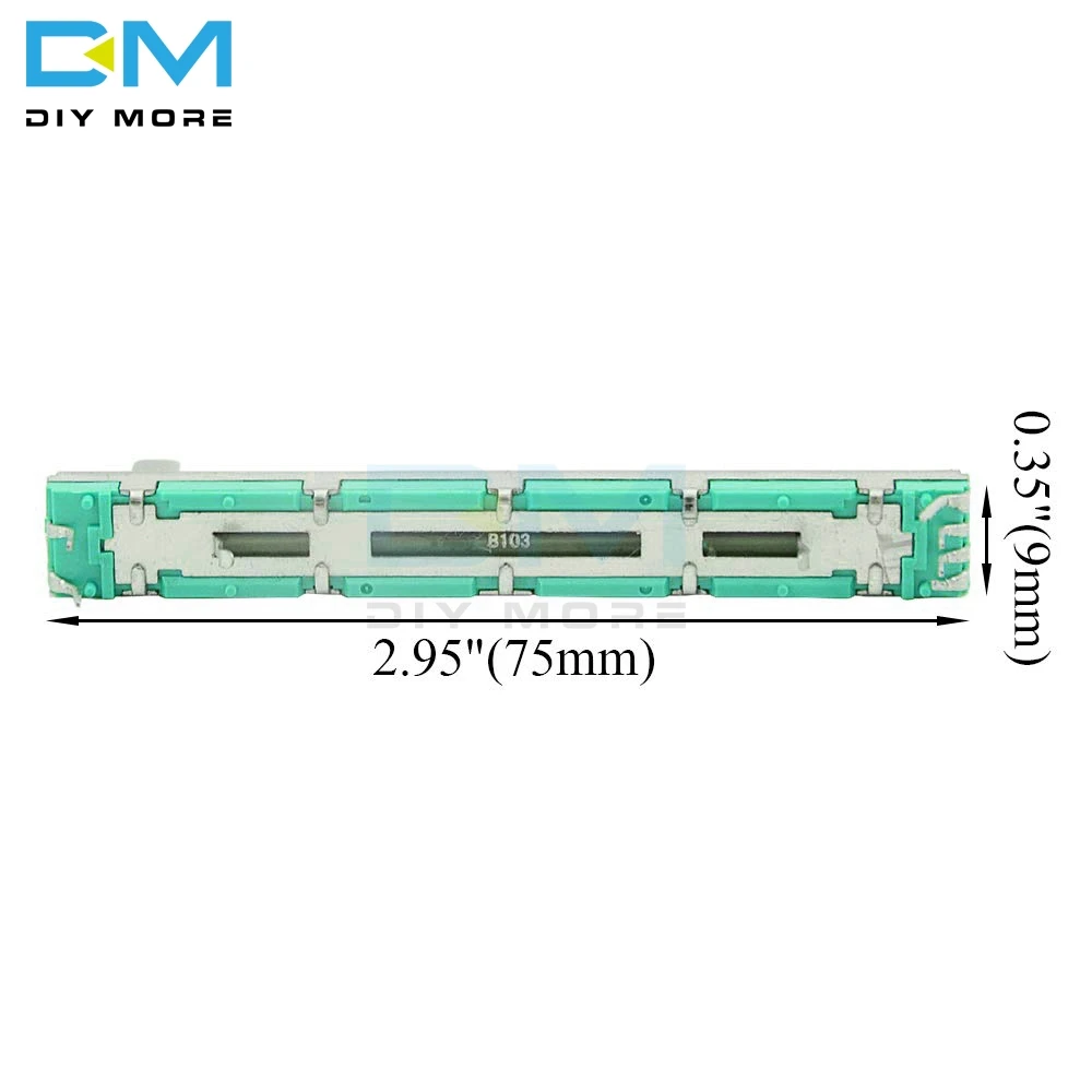 B103 B10K Ohm Potentiometer 10K 75mm SC6080GH Slide Adjustment Double Rotary Carbon Film Resistor 5PCS