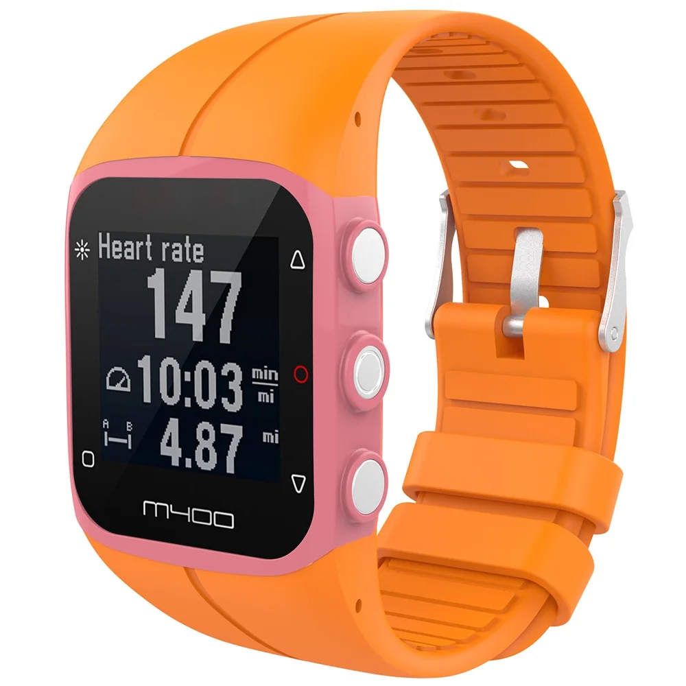 Модные, мягкие, силиконовые часы классические красочные спортивные браслеты браслет ремешок с пряжкой для Polar M400 M430 gps Смарт часы