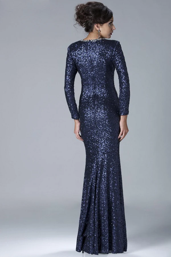 Vestido De Noiva Золотые/темно-синие модные длинные вечерние платья с блестками, платья с длинным рукавом для матери невесты XMD16