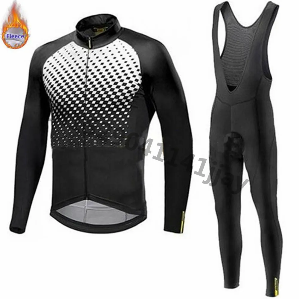 

2019 Mavic Pro team Men Winter Thermal Fleece Long Sleeve Cycling Jersey Set MTB Bike Clothing Maillot Ropa Ciclismo Invierno A8