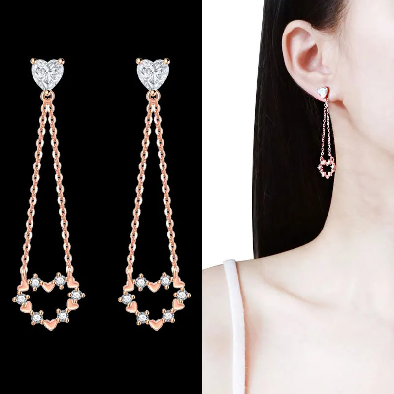 aretes de mujer modernos 2019 rose gold earrings korean for women luxury long dangle fashion jewelry | Украшения и аксессуары
