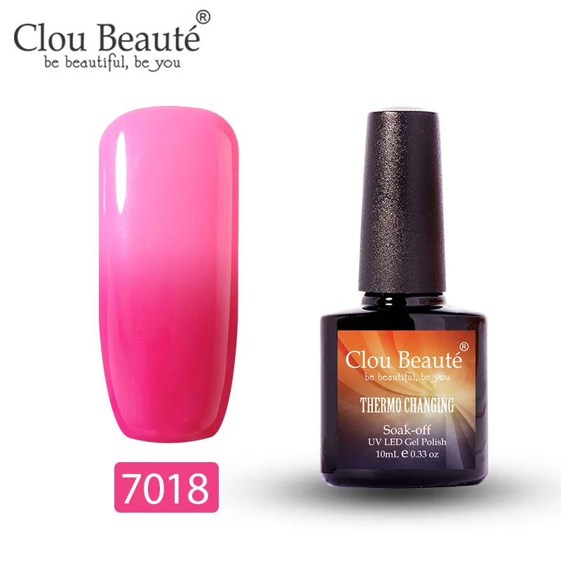 Clou Beaute гель-лак, меняющий цвет в зависимости от температуры, гибридный УФ-лак для ногтей, стойкий, растворимый гель, 10 мл - Цвет: 7018