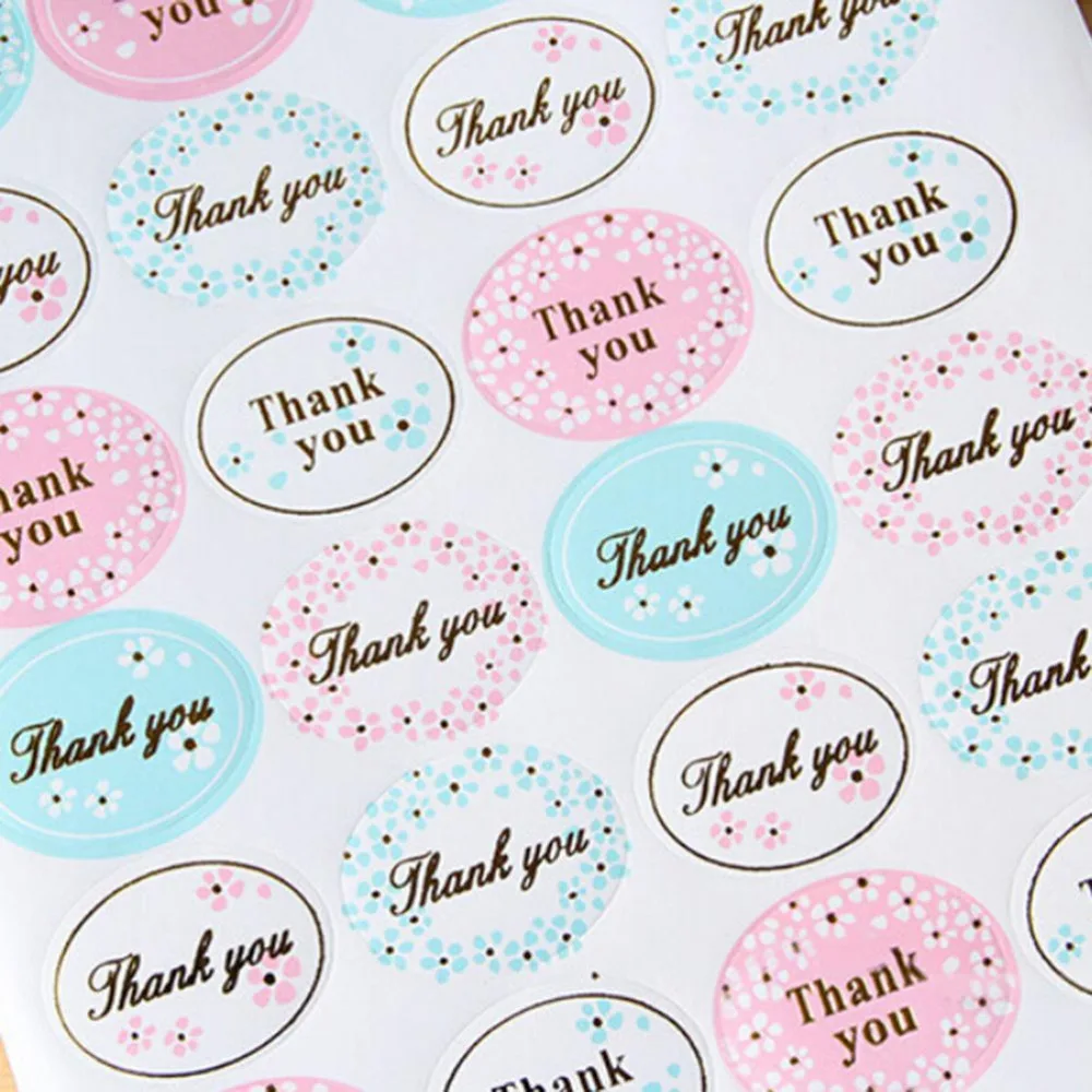24PCS/sheet Labels Diary Scrapbooking Stickers Pink THANK YOU Design Sticker food Seals Gift stickers for Wedding seals | Канцтовары для