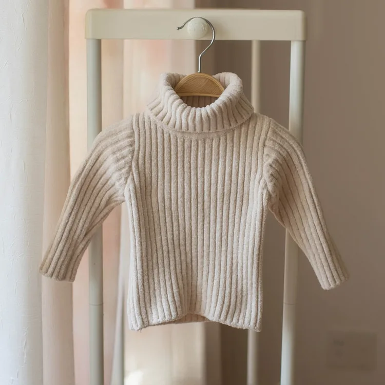 

Hot Selling 2018 Winter New Style Small CHILDREN'S High Collar Chenille Thick Sweater Korean-style Baby Girls Base Shirt Warm