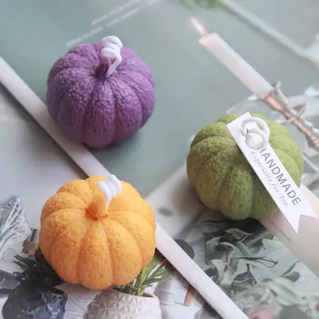 

Two size creative pumpkin mold wax mould Halloween cute pumpkin shape silicone mold Scented candle making