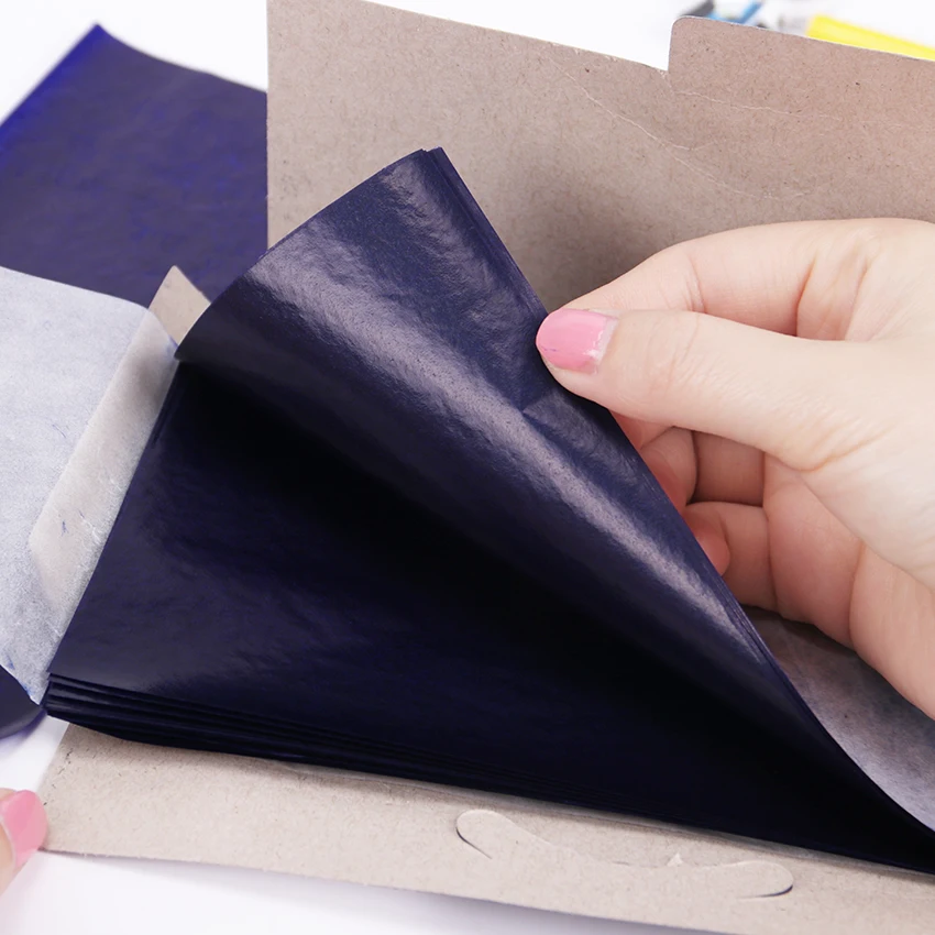 50PCS NEW Blue Double Sided Carbon Paper 48K Thin Type Stationery Paper Finance Office Supplies Stationery