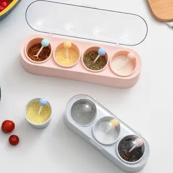 

Creative Nordic Seasoning Box Salt Storage Box Plastic Seasoning Jar Multi-Grid Seasoning Storage Box Jar Kitchen Tool