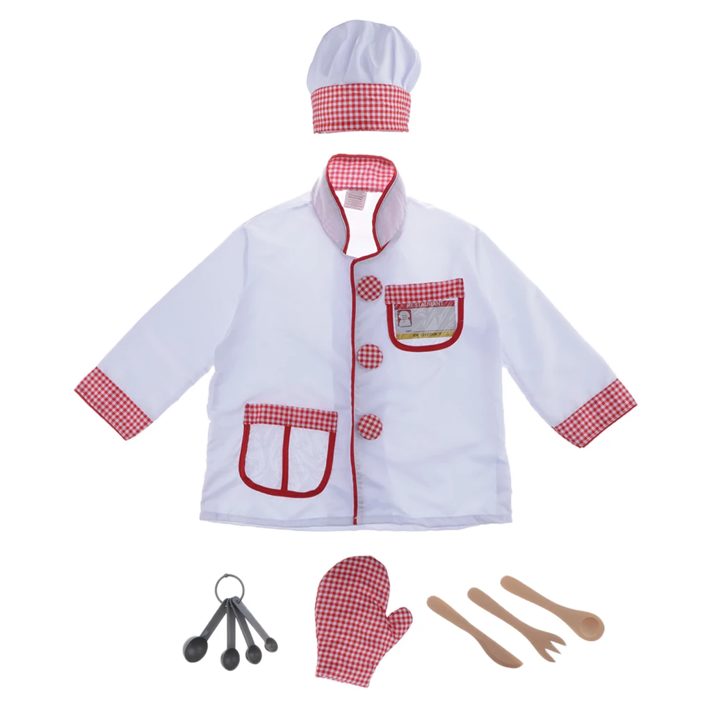 

Children Kids Boys Girls Chef Cook Fancy Dress Costume Outfit For 90-125cm Child Doctor Role Play Game Clothes 1-2-3 Kids Gift