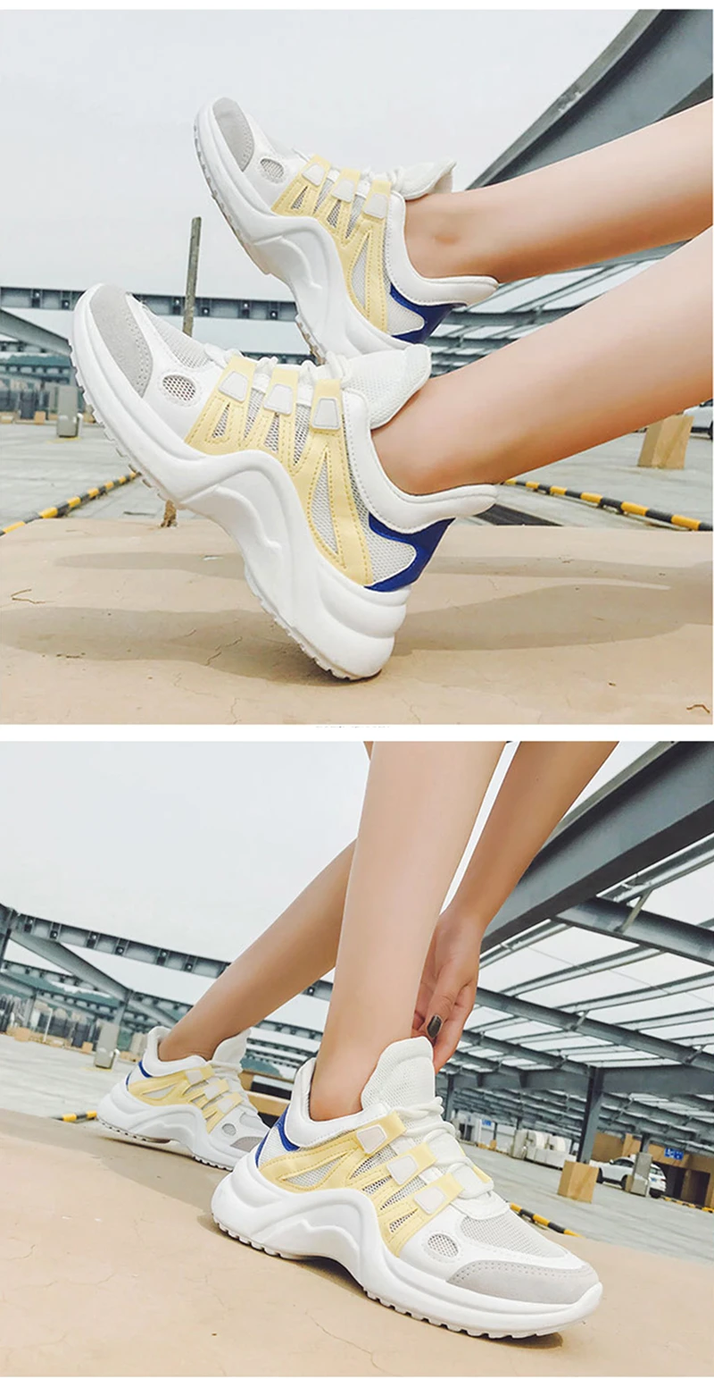 Women Shoes White Chunky Sneakers Spring Women Vulcanized Shoes Fashion Trainers Baskets Sneakers Women Chaussures Femme
