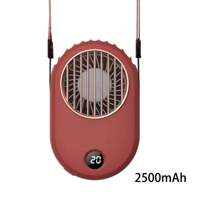 

Neck Hanging Digiyal display Mini Fan Portable ventilador Desktop Smal lHandheld