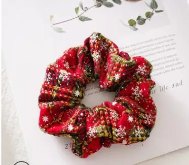 8 Новое поступление, модные женские рождественские резинки для волос, новогодние резинки для волос для девочек, бантик, аксессуары для волос, конский хвост, держатель - Цвет: 8