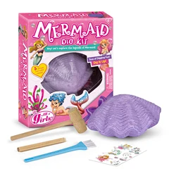 Diy sereia mineração escavação kit brinquedos escavação tesouro crianças conjunto de educação arqueologia descoberta escavação kit