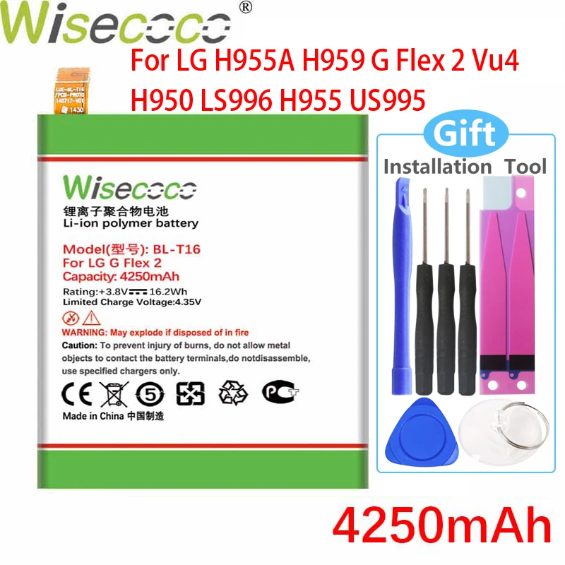 Аккумулятор Wisecoco для LG H955A H959 G Flex 2 Vu 4 Vu4 H950 LS996 H955 US995 4250 мА · ч BL-T16 код отслеживания |