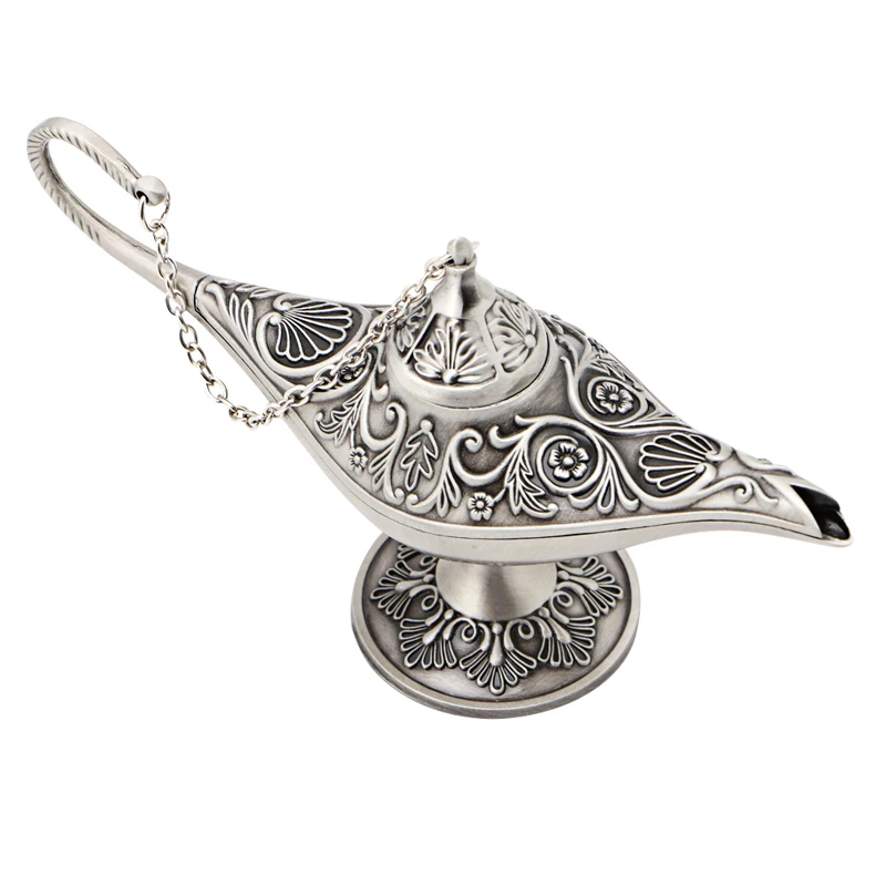 

Silvery Legend Magic Genie Light Wishing Oil Collectable Classic Lamp