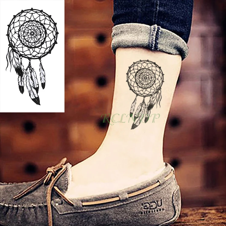 Waterproof Temporary Tattoos sketch dreamcatcher feather tatoo