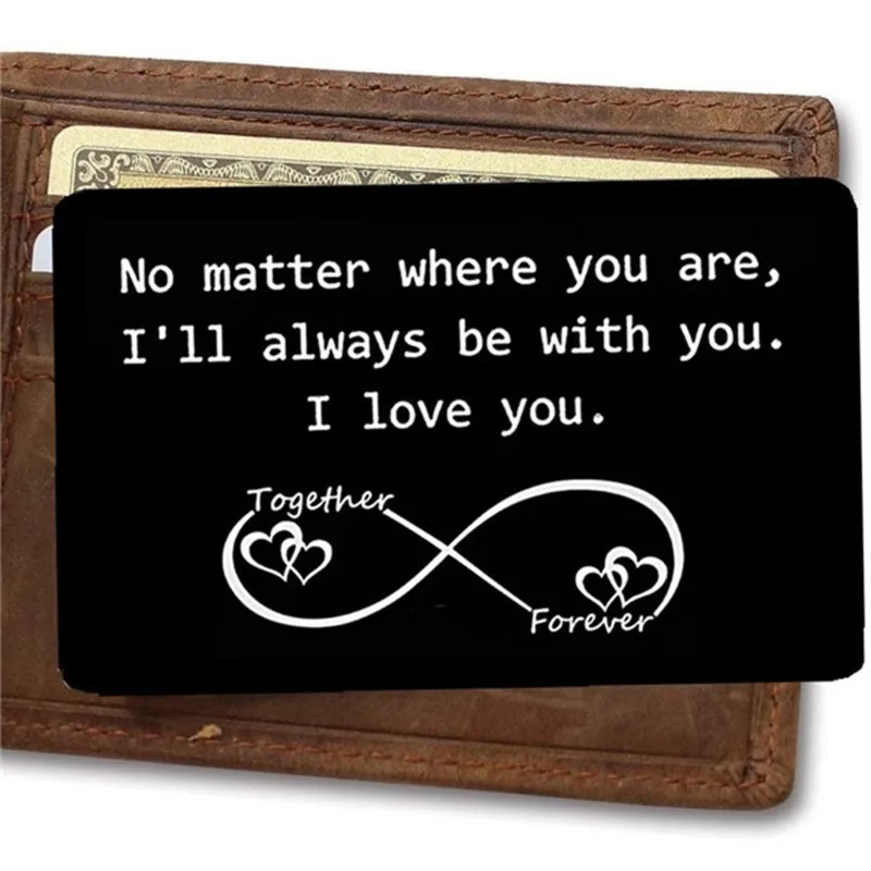 

Love Note Boyfriend Gifts Engraved Wallet Cards Inserts Anniversary Gifts Party Favors Valentines Gifts for Husband Men New Year
