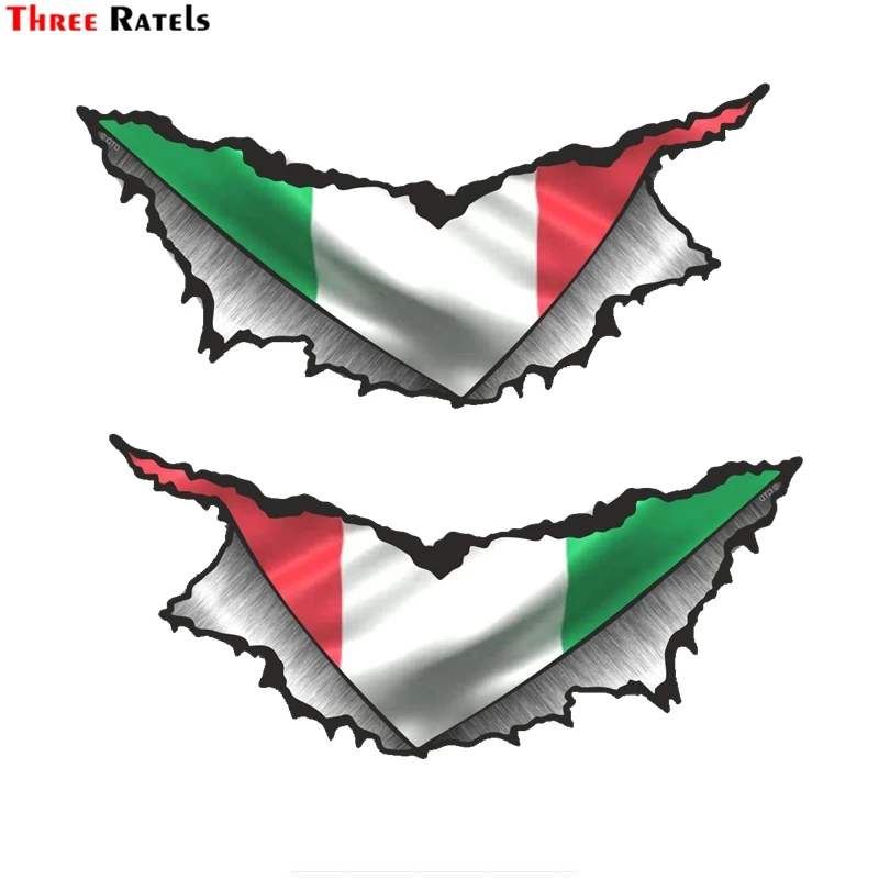 Three Ratels FTC 1123 # большая пара треугольных рваных металлических итальянских флагов