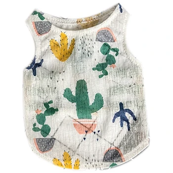 

Hot Sale Breathable Print Puppy Vests T-Shirts Summer Pet Dogs Sleeveless Polyester Cat Clothes Soft Shirts Pet Chihuahua Teddy