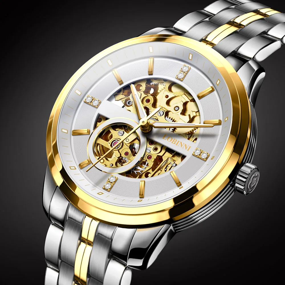  Luxury Brand Clock LOBINNI Watch Men Japan MIYOTA Auto Mechanical Movement Men's Watches Sapphire W