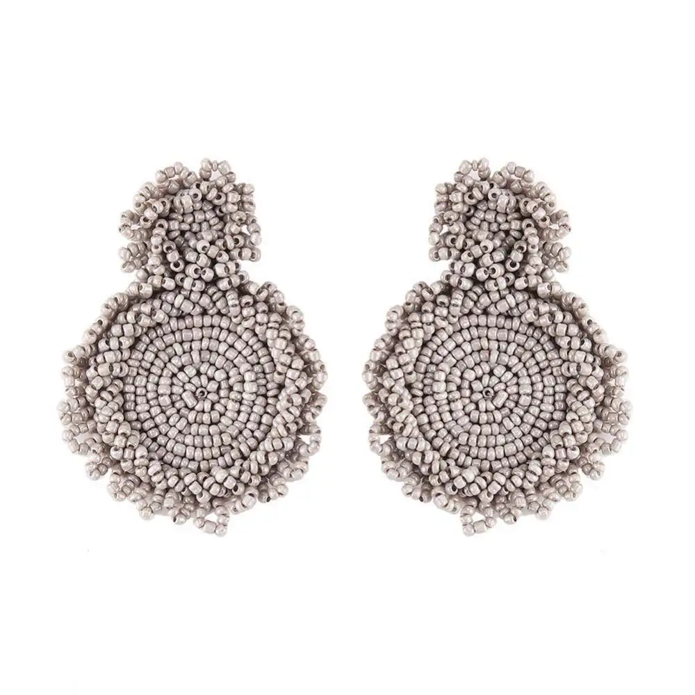 Новинка ZA Beads Модные женские сережки с подвесками Boho Эффектные серьги цвет Роскошные ювелирные изделия аксессуары Подарки Свадебные оптом - Окраска металла: grey