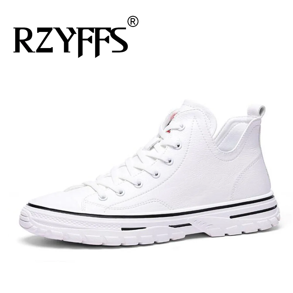 New Genuine Leather high top sneaker shoes High quality Sneakers Men Casual Shoes Zapatillas Hombre A56-87