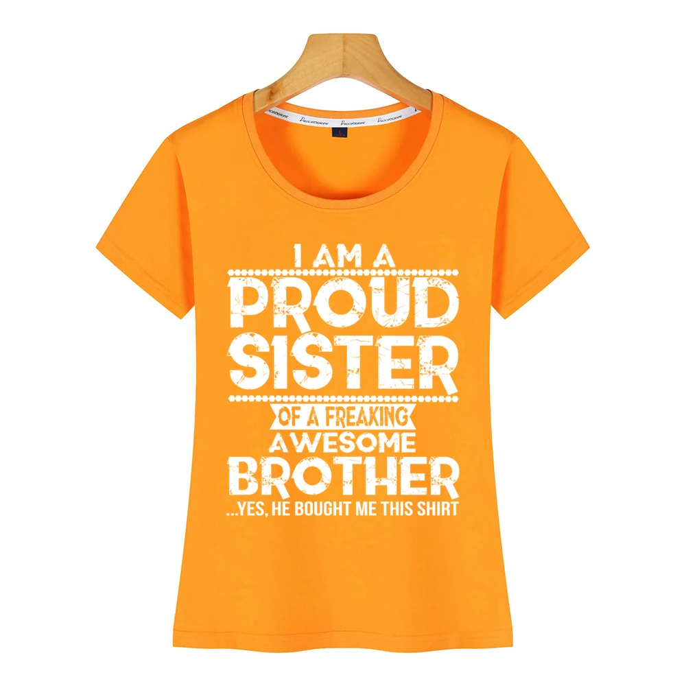 Топы, футболка для женщин, im a proud sister of a Fred awesome brother, в стиле хип-хоп, винтажные короткие женские футболки
