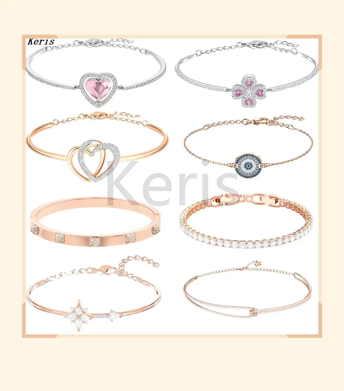 

2019 Simple Fashion Wild New Rose Love Flowers Evil Eye Bracelet To Send Birthday Gift Couple Unique Ladies Jewelry