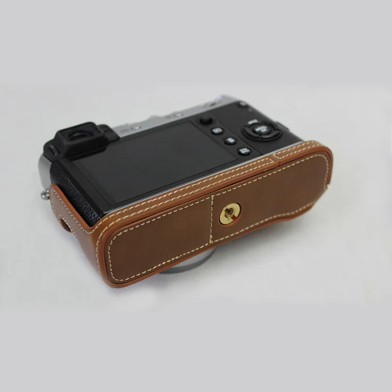 PU кожаный чехол для камеры для Fuji X100F портативный половина тела набор с батарейным отсеком