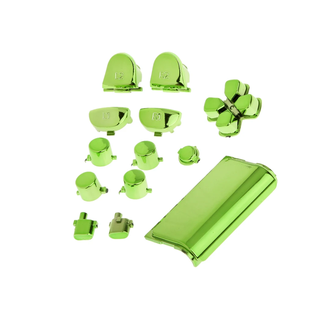 Replacement Chrome Plating Buttons and Touchpad for Sony PS4 Controller stylish facade better protection for game contoller