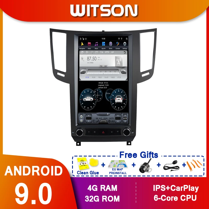 WITSON Tesla стиль экран Android 9 0 автомобильный мультимедийный плеер для INFINITI QX70 2013 2016