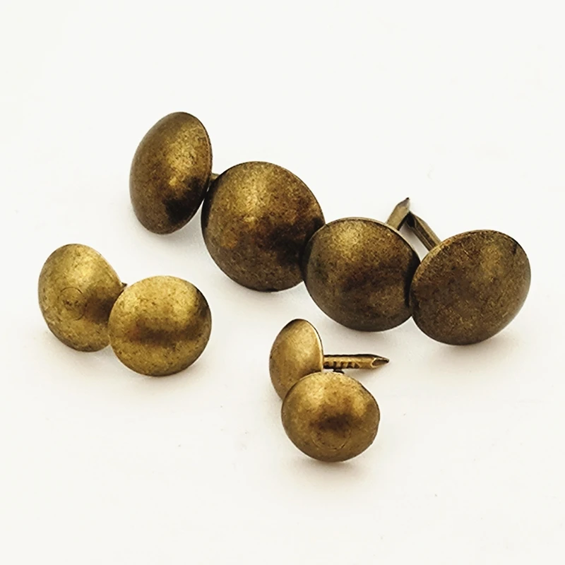 100pcs Upholstery Nail M9x9mm Antique Brass Bronze Gift Wine Case Box Furniture Tacks Tack Stud Pushpin Doornail