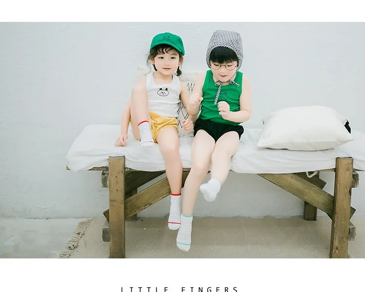 CHILDREN'S Socks Spring And Autumn Pure Cotton Thin Girls 5 Infant Baby BOY'S 0-1-3-6-7-9-Year-Old Tube Fishnet Stockings