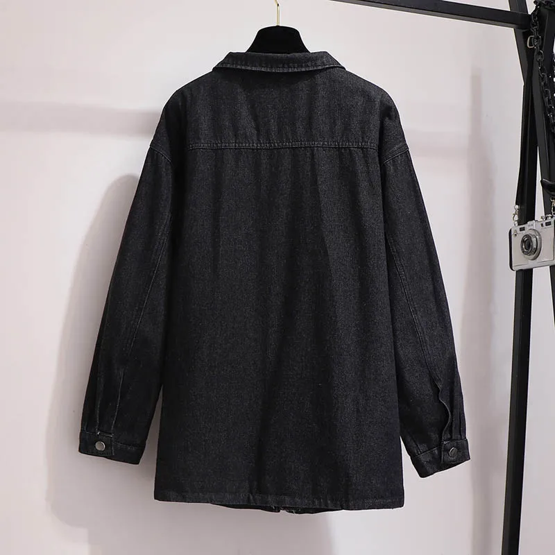 Весенне-осеннее Женское пальто размера плюс, обхват груди 150 см, 5XL, 6XL, 7XL, 8XL, 9XL, Женское пальто черного и розового цветов