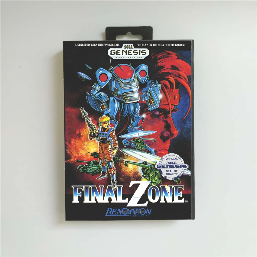 Final Zone-Крышка США с розничной коробкой 16 бит MD игровая карта для Sega megadrive Genesis игровая консоль