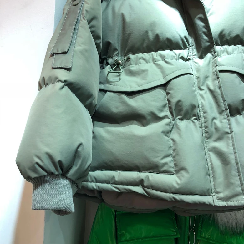 Winter Parka Warm Cotton Padded Real Fox Fur Big Hair Collar Plus Thick Down Cotton Coat Ladies Street Wear Windproof Overcoat