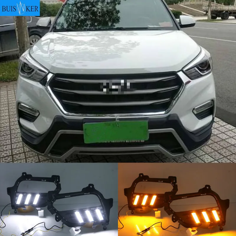 1 пара для Hyundai Creta IX25 2017 2018 2019 2020 DRL Светодиодный дневной светильник светодиодные