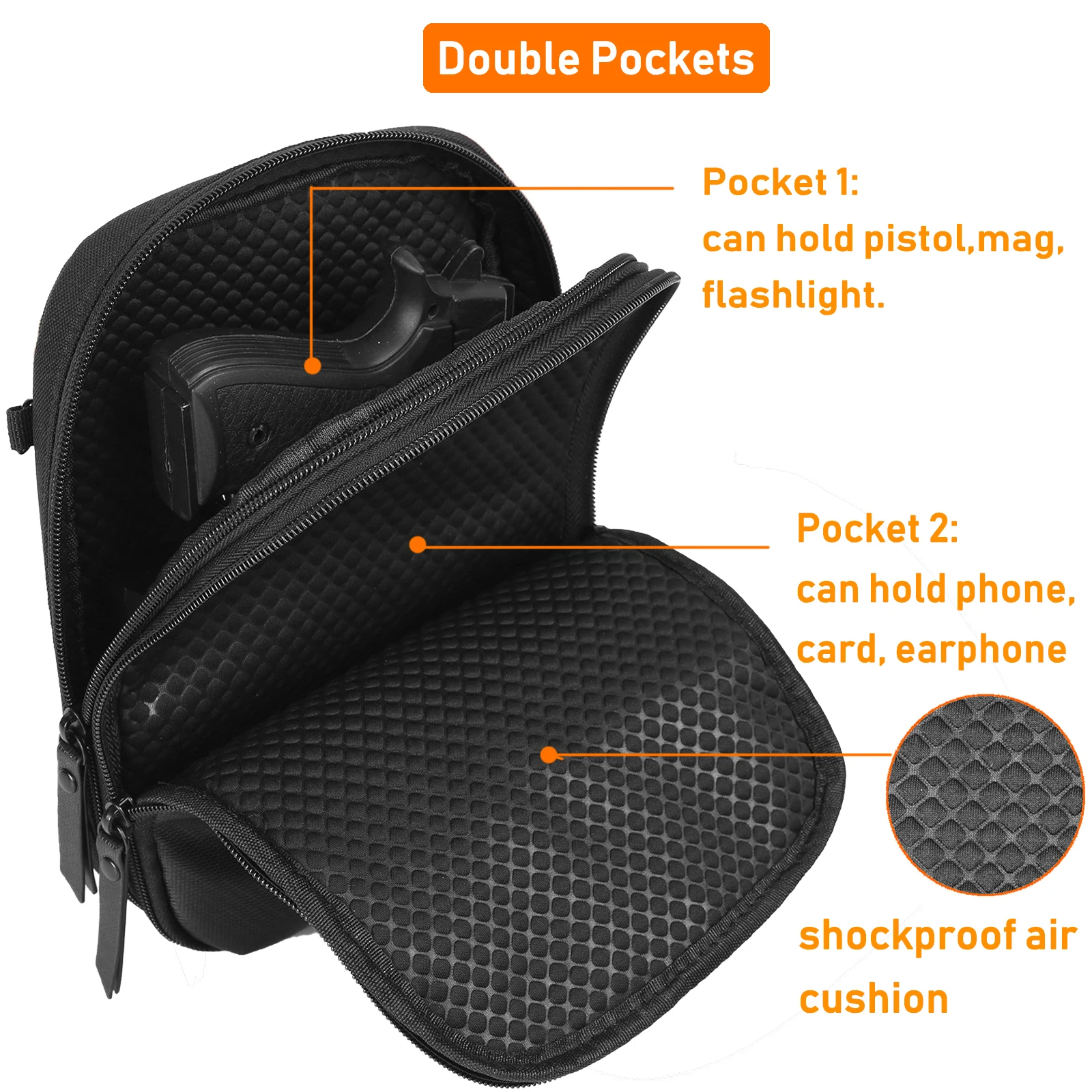 Coldre com Cinto Case de Proteção Bolsa para a Caça Arma Escondida Bolsa Tático Dupla-camada Pistola Militar Mag 4 Cheap Coldres