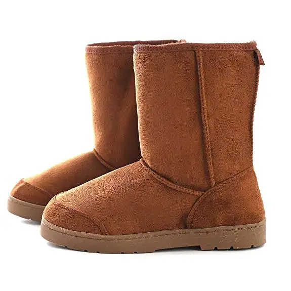 

Millffy Men's High Mocassin Flat Boot Moccasins Fringed Booties Winter Flats Suede Long Snow Boots House Shoes