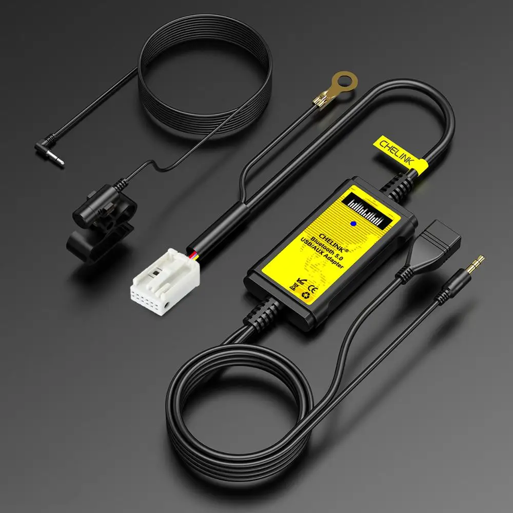 CHELINK Car MP3 Player 12 PIN Bluetooth 5.0 Adapter 3.5mm Interface CD