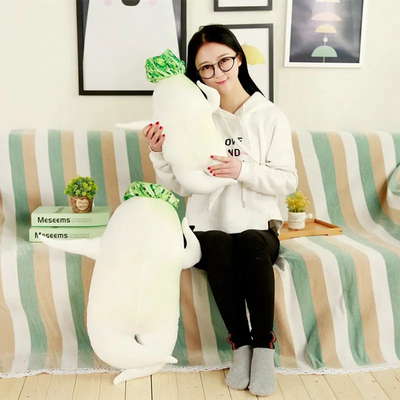 80cm Japan Large Root Jun Funny Sexy white radish plush Cushion Pillow Sleeping Plush toy for children girlfriend Christmas gift
