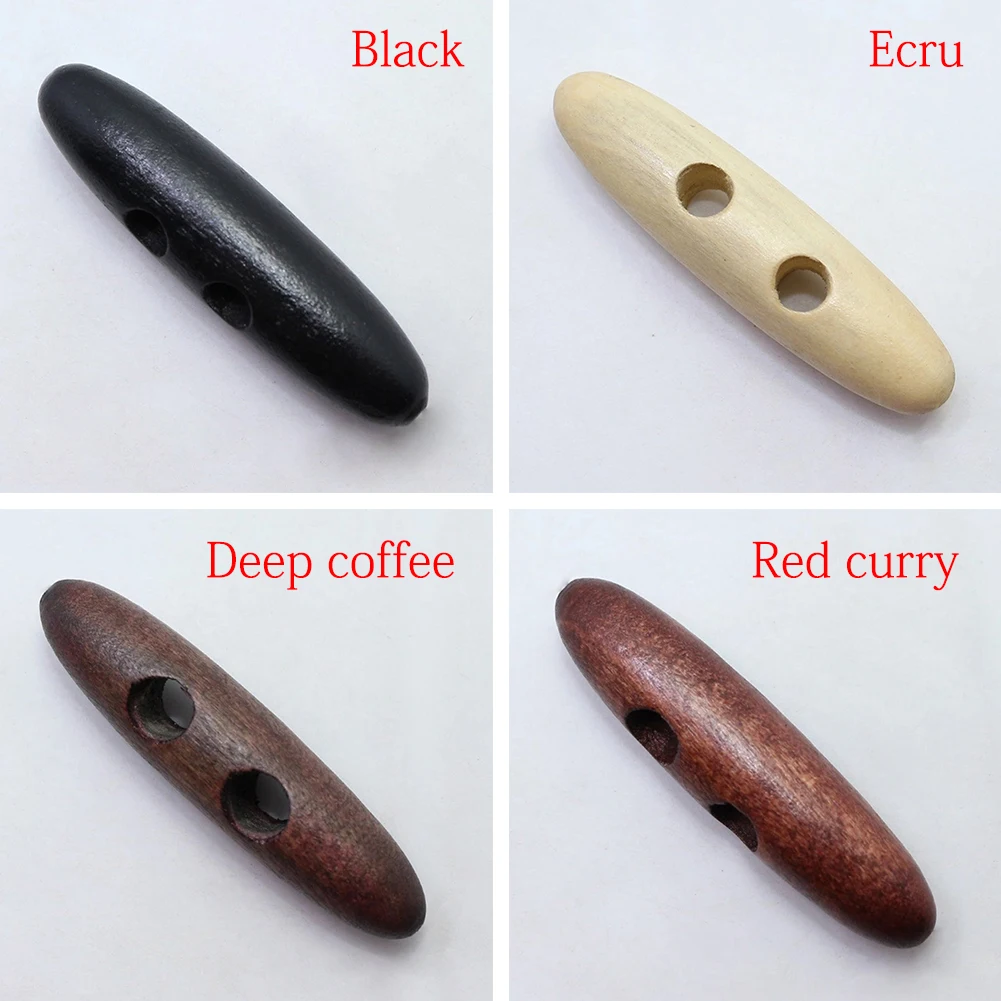 30mm Wooden Knitwear Toggle Coat Button 2 Hole Duffle Sewing