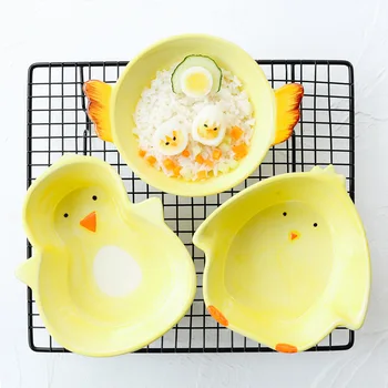

Multifunctional Rice Fruit Salad Bowl Creative Breakfast Baby Bowl Cute Style Lead-free and Non-toxic Tableware Kitchen Supplies