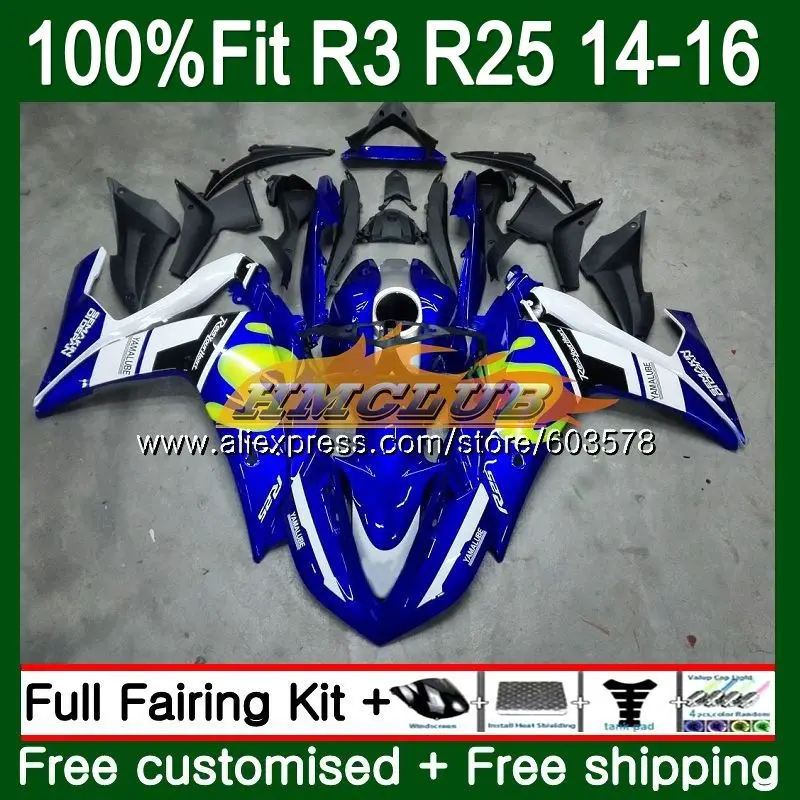 Инъекций для YAMAHA YZF R3 R25 YZFR25 63CL. 58 YZF-R3 YZF-R25 R 25 YZFR3 14, 15, 16, 17, синий хорошее обтекатель oem - Цвет: No. 1