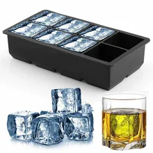 Форма для приготовления льда кубический лоток прочный 8 решеток силиконовый домашний холодильник пудинг желе аксессуары кухонные инструменты с крышкой контейнер