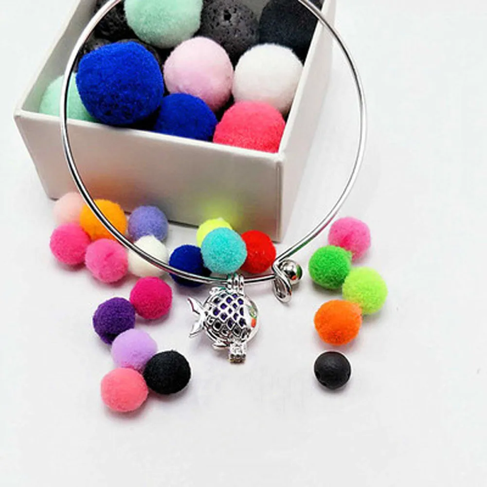 Fashion Aromatherapy Bracelets& Bangles For Women Essential Oils Perfume Bracelet Female Jewelry( Balls are Random - Окраска металла: fish silver 1 color