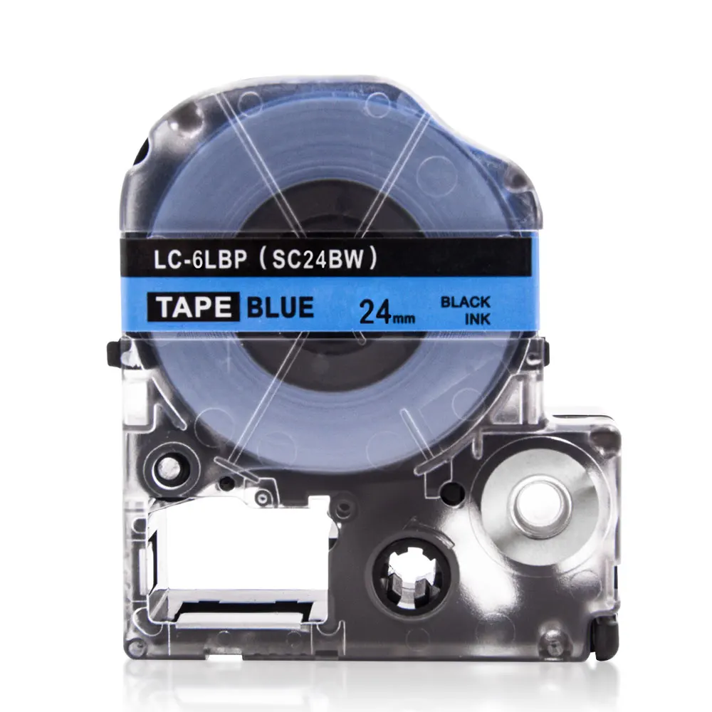 UniPlus 24 мм Labelmaker совместимый для Epson Kingjim SC24BW LC-6LBP черный на голубом этикетке ленты чернила принтер лента для LW-700