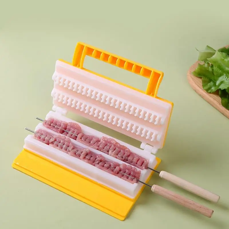 Skewers Kebab Maker Barbecue Stringer Box Machine Beef Pork Meat Vegetables String Grill Kitchen Accessories Outdoor BBQ Gadget